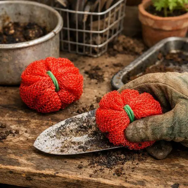 Hergebruik ze als schuursponsjes voor potten, schalen en gereedschap